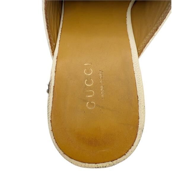 Gucci Princetown Horsebit Slip-On Loafer Mule Flat in White Leather EU 38 US 8 - Picture 6 of 14